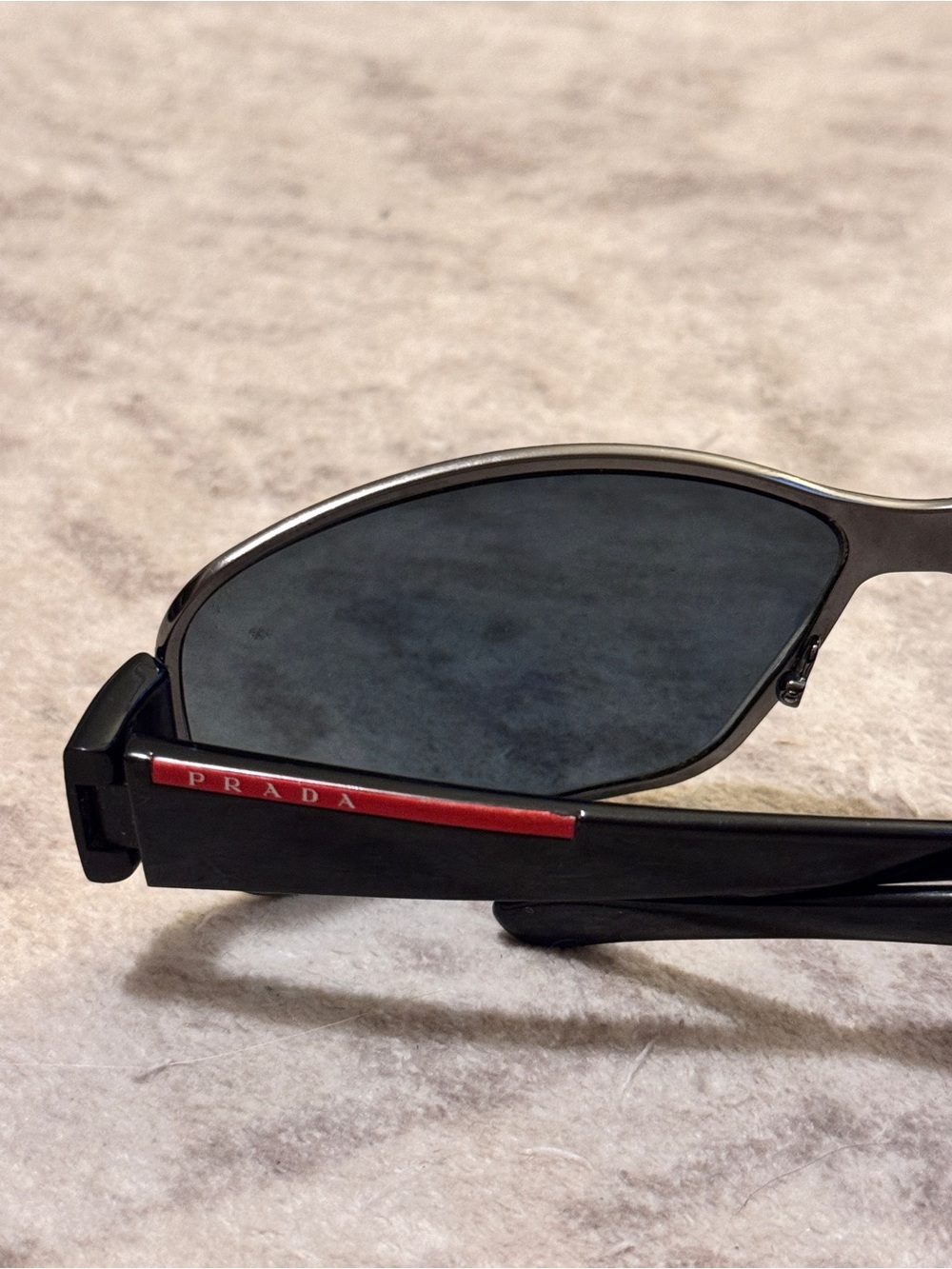 Prada Black Men’s Sunglasses with Dark Lenses - Y2K vibes